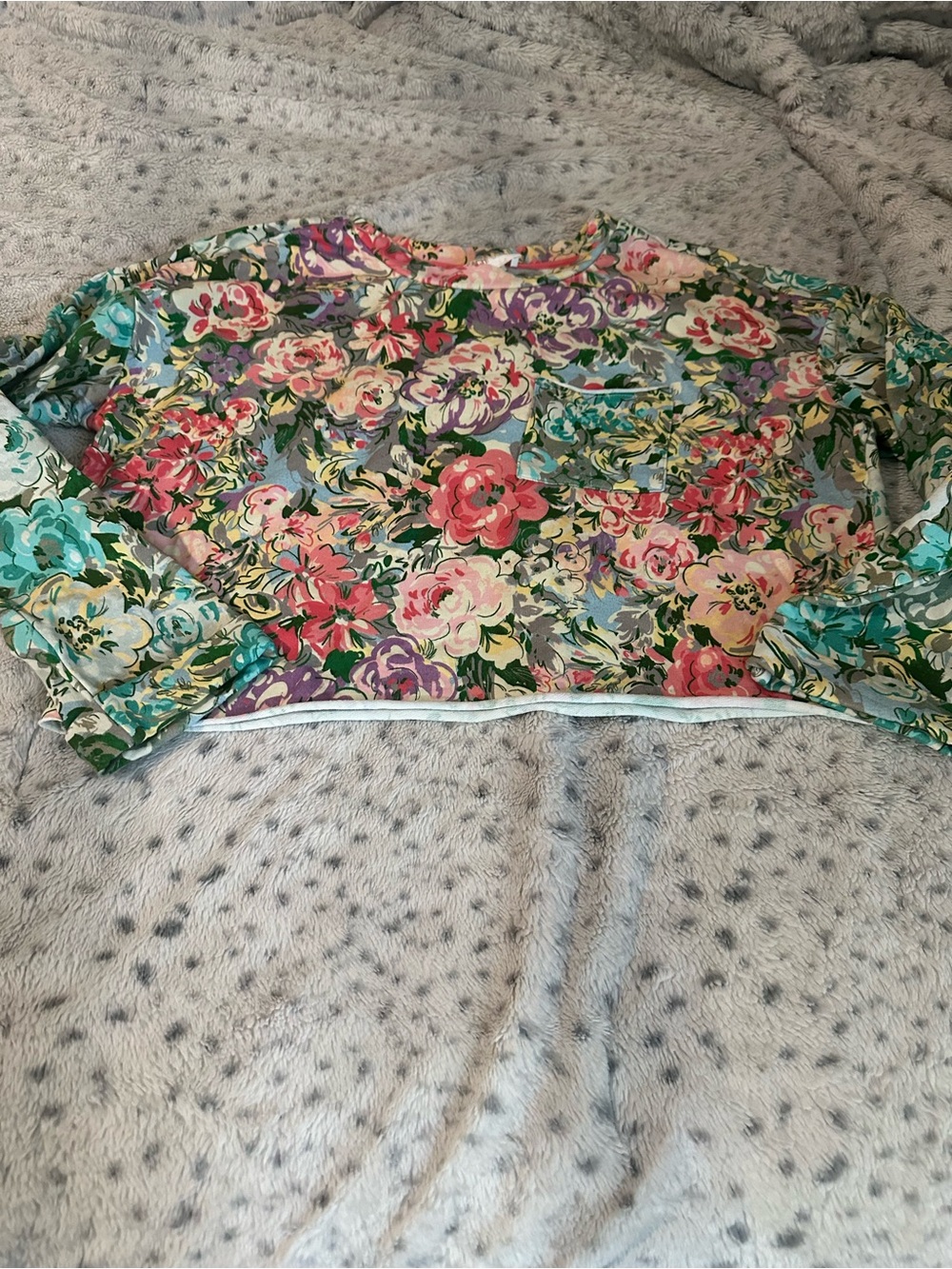 Beach Riot Floral Cropped Top - Pink, Green, Purple, Cream
